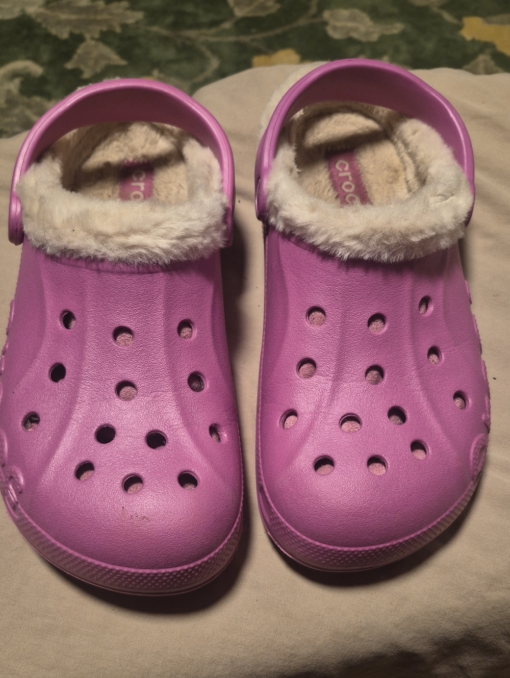 CROCS Kids' Plush-Lined Clog in Lavender Pink